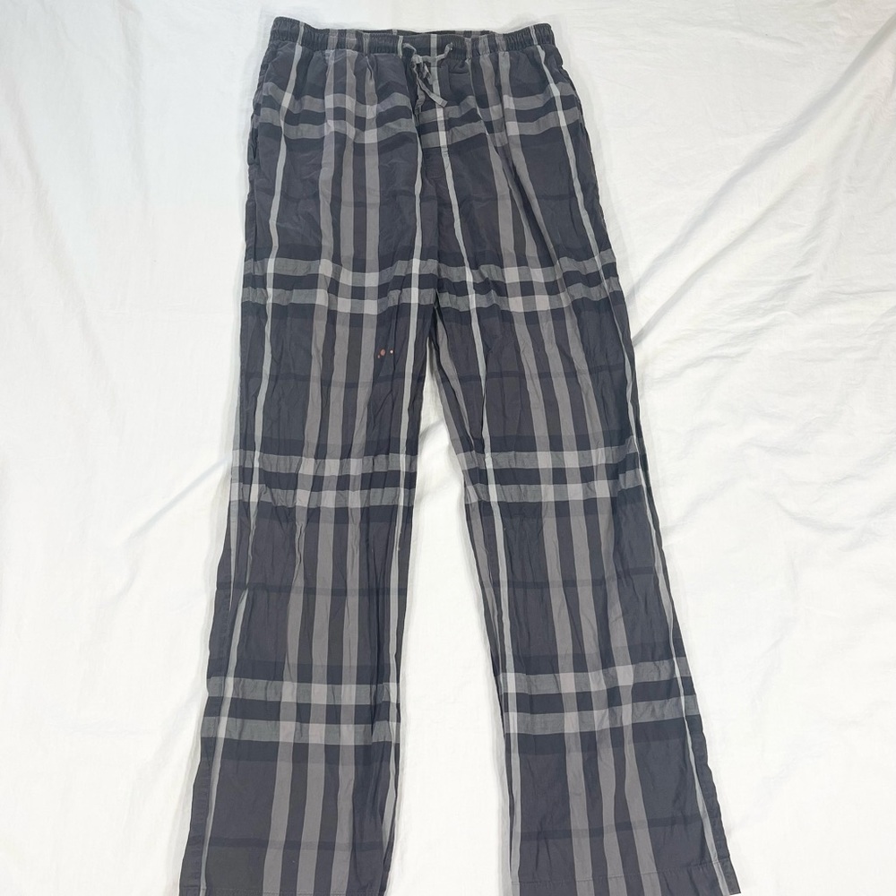 Burberry Gray Plaid Men's Pants